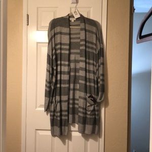 Striped long cardigan